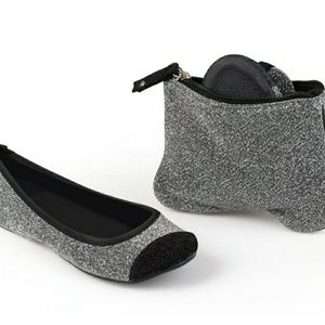 Sidekicks Women's Foldable Glitter Ballet Flats